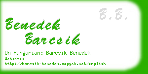 benedek barcsik business card